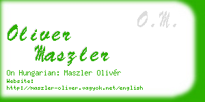 oliver maszler business card